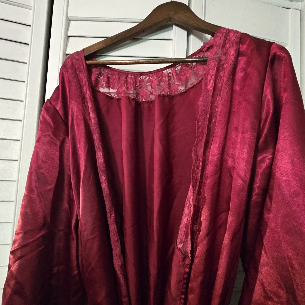 Elegant Red Satin Robe